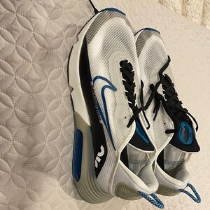 Nike Black and White Sneakers with Blue Highlights